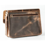 B&A kézzel készült valódi bőr asszimetrikus oldaltáska állítható vállpánttal belső rendezőkkel 40*27 cm - Image 3