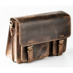 B&A kézzel készült valódi bőr asszimetrikus oldaltáska állítható vállpánttal belső rendezőkkel 40*27 cm - Image 2