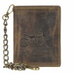 Greenburry bőr pénztárca 10x12cm láncos motorkerékpár motívummal