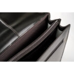 B&A elegáns fekete bőr kézzel készült aktatáska két rekesszel merevfogóval - Image 2