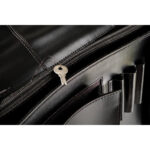 B&A elegáns fekete bőr kézzel készült aktatáska két rekesszel merevfogóval - Image 4