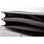 B&A elegáns fekete bőr kézzel készült aktatáska két rekesszel merevfogóval - Image 8