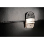 B&A elegáns fekete bőr kézzel készült aktatáska két rekesszel merevfogóval - Image 7