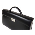 B&A fekete letisztult bőr női üzleti táska névjegykártya, toll, mobil és szemüveg tartóval 30*19 cm - Image 3